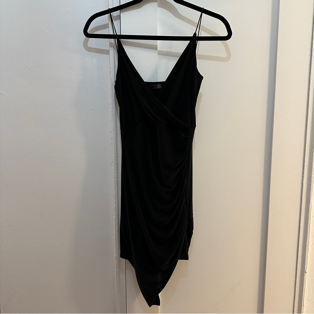 Missguided Black Ruched Mini Dress